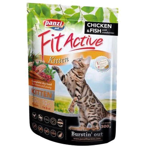 

Сухой корм FitActive Кitten для котят беременных и кормящих кошек с птицей рыбой и клюквой 300 г
