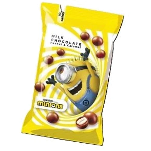 Драже Boom Choc Minions Peanut&Caramel Арахіс у молочному шоколаді з вибуховою карамеллю 45 г (4820075509231)