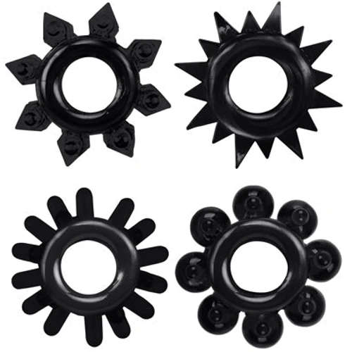 Набор из 4 эрекционных колец Chisa Get Lock Cock Rings Set Black: Производитель CHISA