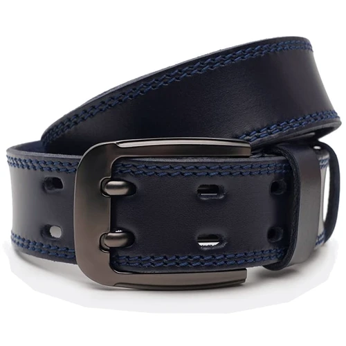 Чоловічий ремінь Borsa Leather синій (V1115FX23-navy)