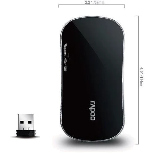 Мышь Rapoo Wireless Touch (T6 Black): Эргономика для правой и левой руки