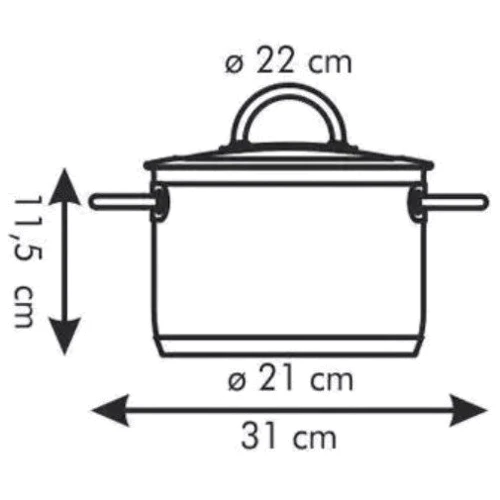 Кастрюля Tescoma Vision 22 см 4 л (779222): Объем, л 4