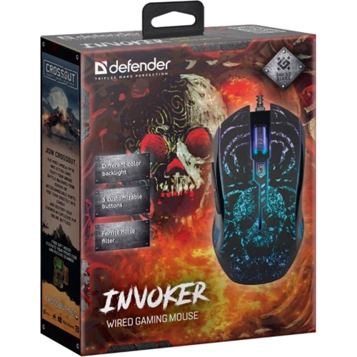 Мышь Defender Invoker GM-947 Black (52947): Длина кабеля 1.5 м