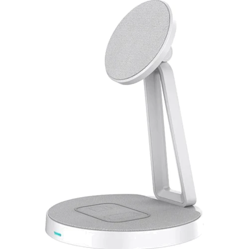 Зарядний пристрій WIWU Wireless Charger Stand MagSafe 2 in 1 (M13) White  for iPhone 16 I 15 I 14 I 13 I 12 series фото 4