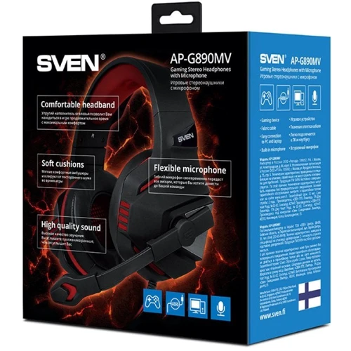Наушники SVEN AP-G890MV Black/Red: Диапазон частот (Гц) 20-20000
