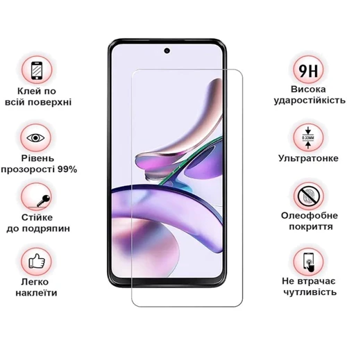 Аксесуар для смартфона BeCover Tempered Glass 3D Crystal Clear для Motorola Moto G13/G23/G53 (709247): Тип защитное стекло
