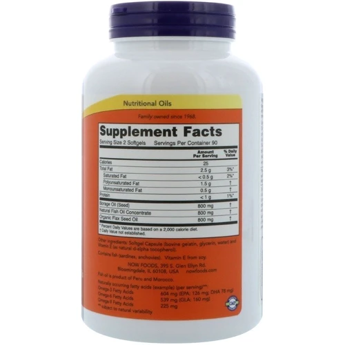 NOW Foods SUPER OMEGA 3-6-9 1200 MG 90 SGELS Супер Омега 3-6-9: Тип Омега 3-6-9