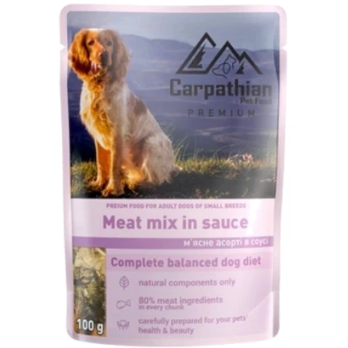 Вологий корм для собак Carpathian Pet Food Mini М'ясне асорті в соусі 100 г 24 шт (4820111141142-24): Тип Влажный корм