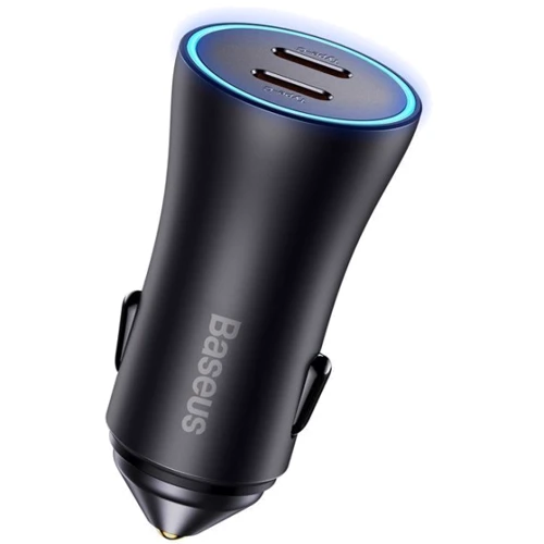 Зарядний пристрій Baseus Car Charger 2xUSB-C Golden Contactor 40W Dark Grey (CGJP000013): Особливості Быстрая зарядка, Power Delivery (PD), USB-C