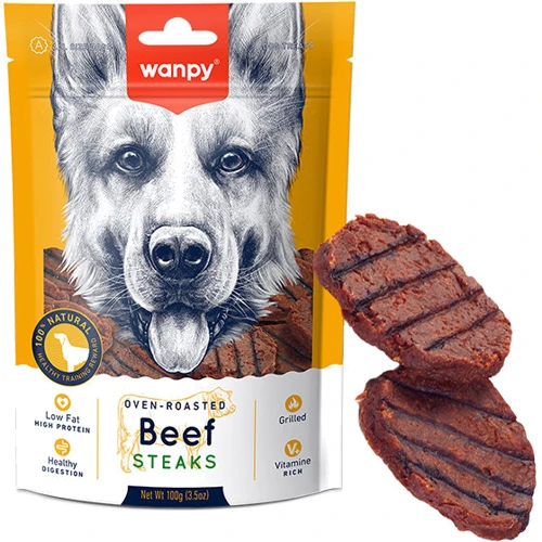 Лакомство для собак Wanpy Grilled Beef Steak стейк гриль говядина и курица 100 г (58108)