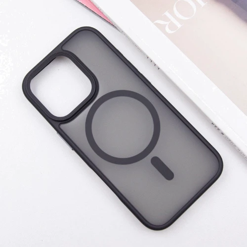 Чехол для iPhone Mobile Case TPU+PC Metal Buttons with MagSafe Black for iPhone 16 Pro: Тип чехла накладка на заднюю часть