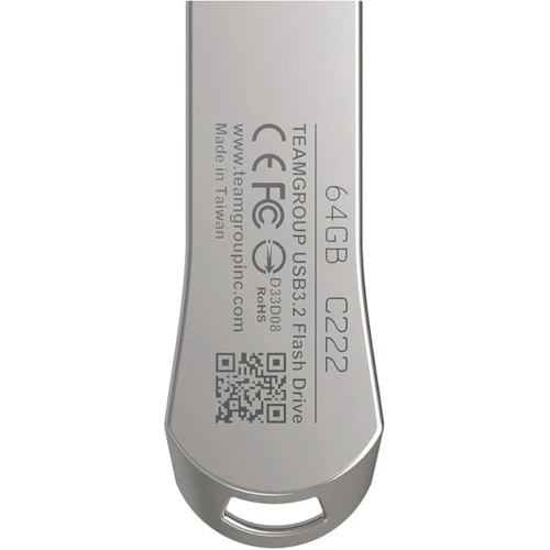 USB-флешка Team 128GB C222 USB 3.2 Silver (TC2223128GS01): Максимальна швидкість запису, МБ / с 100