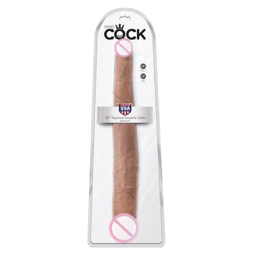 Двойной фаллоимитатор King Cock 16" Tapered Double Dildo, 40.6x4.3 см, коричневый