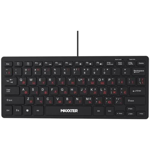 Клавіатура Maxxter USB UA KBM-C01B-UA Black (KBM-C01B-UA) UA: Підключення дротове