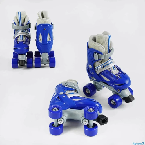 Раздвижные ролики квады Best Roller колеса PVC 7386-S (31-34) Синие: Цвет синий
