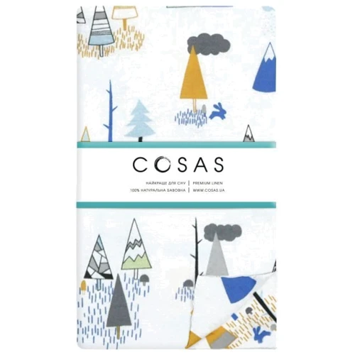 Комплект постільної білизни Cosas Wigwam Forest Grey дитячий на гумці 110х140 см (WigwamForest_Grey_140)