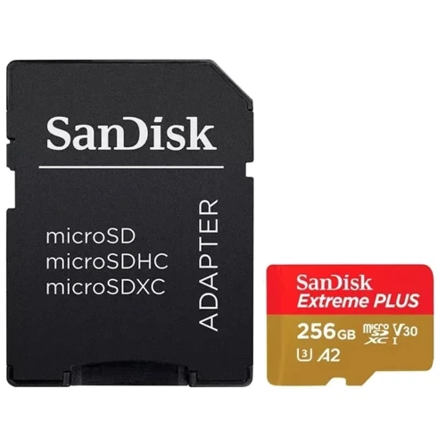 Карта памяти SanDisk 256GB microSDXC Class 10 UHS-I U3 V30 A2 Extreme PLUS + adapter (SDSQXBD-256G-GN6MA): Тип карты MicroSDXC