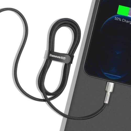 Кабель Baseus USB Cable to Lightning Cafule Metal 2.4A 1m Black (CALJK-A01) фото 5