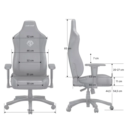Кресло игровое Anda Seat Novis Gray Fabric Size L (AD23-L-01-G-F) фото 9