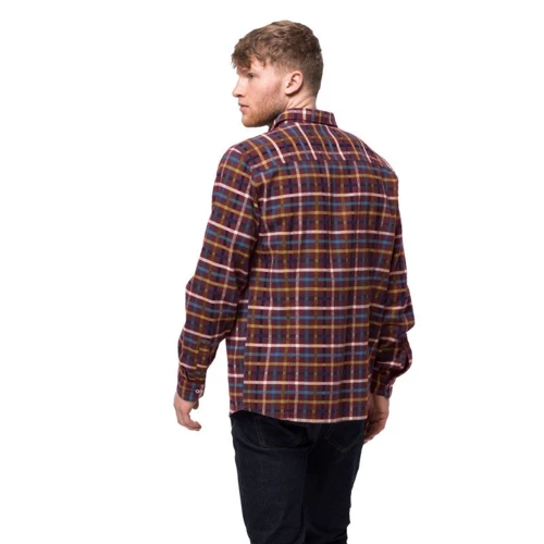 Рубашка Jack Wolfskin Fraser Island Shirt 1402522-8222 52 бордовая с длинным рукавом: Тип застежки На пуговицах