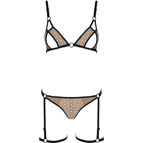 Эротический комплект нижнего белья Passion GABI SET S/M beige