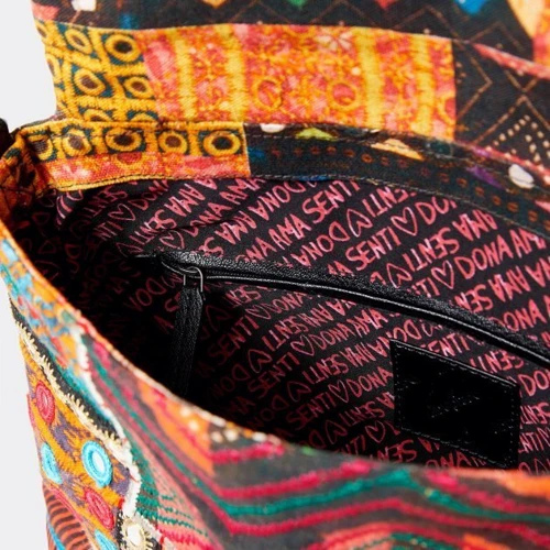 Женская сумка через плечо Desigual разноцветная (8445110228449): Фактура Тканая, Матовая