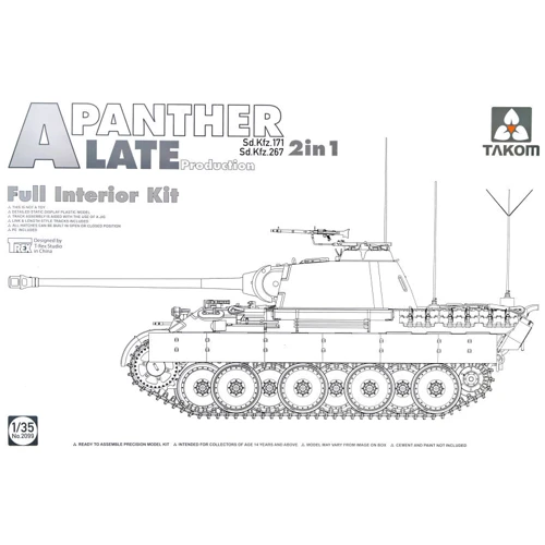 Модель Takom Німецький середній танк Sd.Kfz.171/267 "Panther" A, з повним інтер'єром № 2 (TAKOM2099)