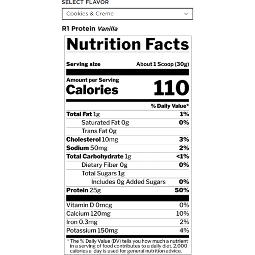 Протеин Rule 1 Protein 900 g / 30 servings / Cookies and cream: Вид Сывороточные
