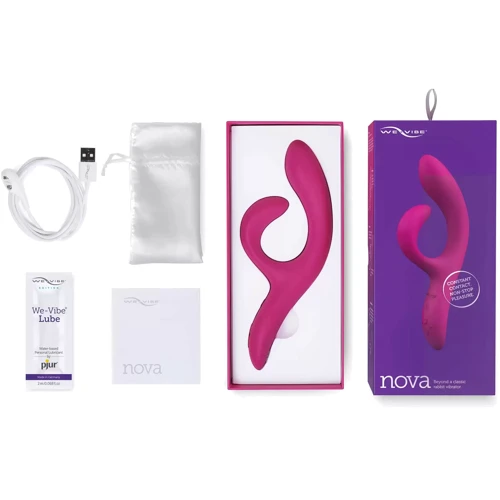 We-Vibe Nova 2 - Універсальний вібратор-кролик зі смарт-керуванням і гнеться вагінальним стимулятором, 21.7х3.9 см, (фіолетовий)