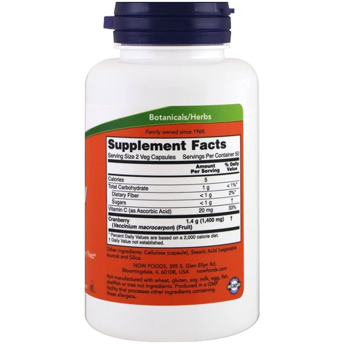 NOW Foods Cranberry 100 caps (Клюква в капсулах): Форма выпуска Капсулы
