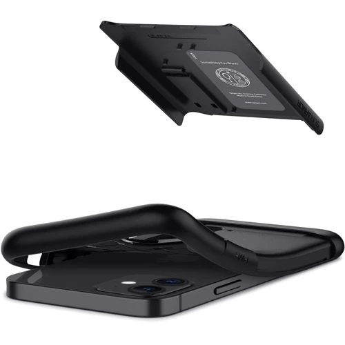Чехол для iPhone Spigen Slim Armor Black (ACS01545) for iPhone 12 mini: Цвет черный