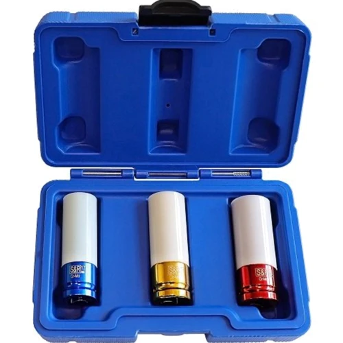 Набір головок торцевих S&R 1/2" 3шт.: 17мм, 19мм, 21мм L78мм для литих дисків: Виробник S&R