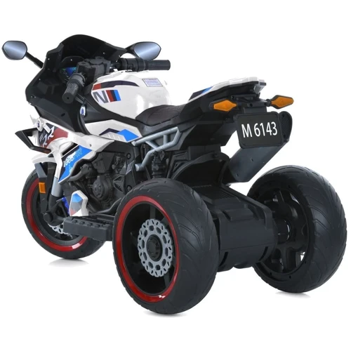 Детский трехколесный электромотоцикл Bambi 50W белый (M 6143EL-1)