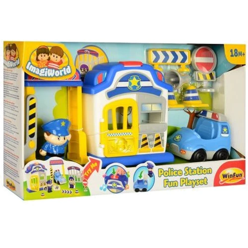 Набор игровой WinFun 1306-NL полиция, машина, фигурка, дорожные знаки, звук, свет: Производитель Winfun