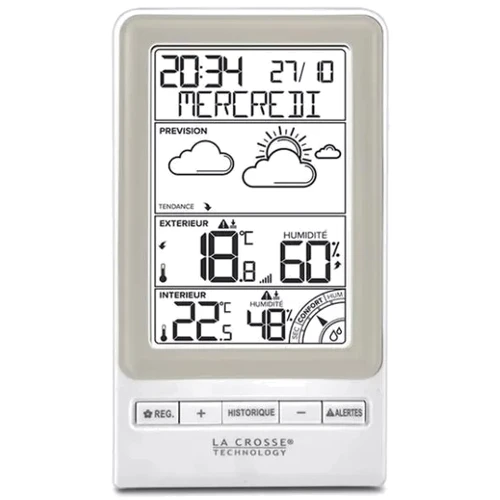 Метеостанція La Crosse WS6819 White/Taupe: Метео вимірювання Фаза луны, Точка росы, Внутренняя температура, Внутренняя влажность, Внешняя температура, Внешняя влажность, Атмосферное давление
