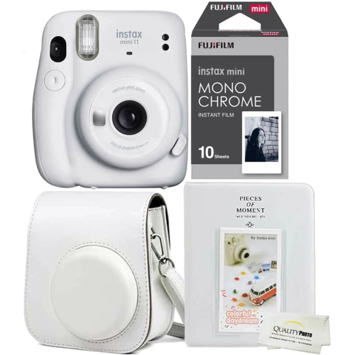 Fujifilm Instax Mini 11 Ice White + 10 Instant Film + Case