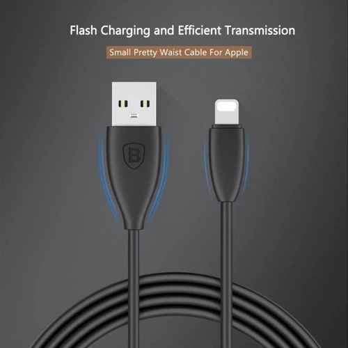 Кабель Baseus USB Cable to Lightning Small Pretty Waist 1.2m Black (CALMY-01) фото 4