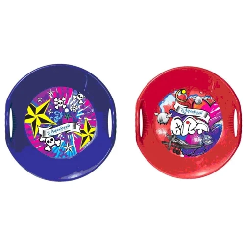 Зимние санки-тарелка Alpen Ufo с принтом красные