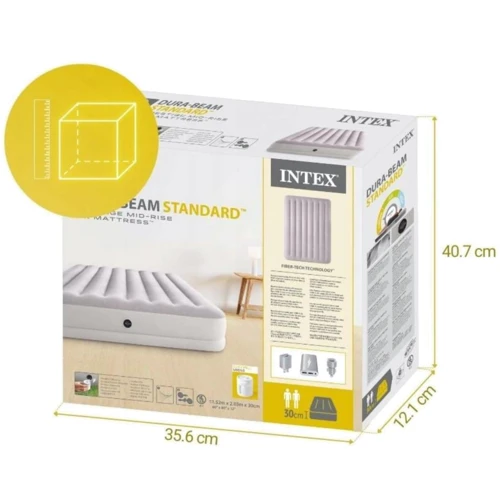 Надувний матрац Надувне велюр-ліжко Intex 152х203х30 см (64179): Габарити 152х203х30 см
