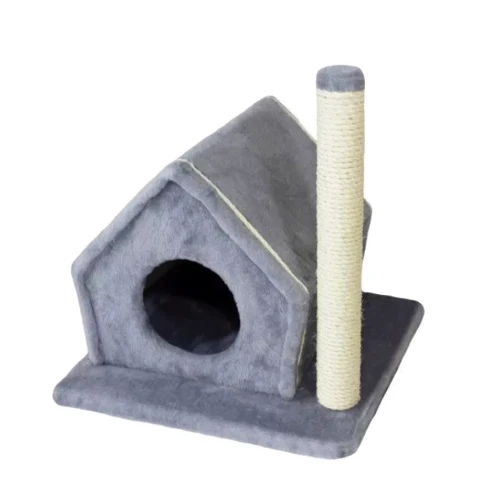 Когтеточка Lucky Pet домик сизалевый Фани серый 50х40х40 см (4820224216157): Размеры основания 50х40х40см