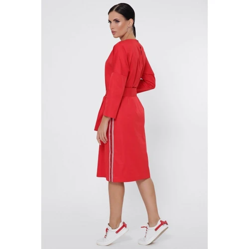 Сукня FashionUp PL-1778A 42 червоне повсякденне подовжене міді: Склад поліестер, бавовна