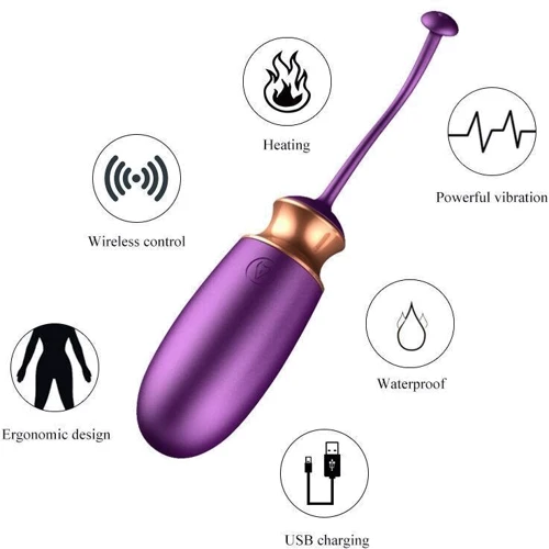 Виброяйцо с подогревом и пультом ДУ - Vibrating Silicone Love EGG USB, BS6300001