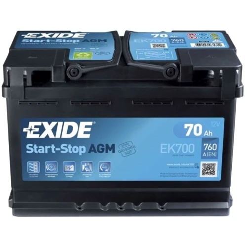 Автомобільний акумулятор Exide AGM 6СТ-70 Євро (EK700)