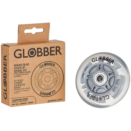 Запчастина до самокатів Globber серій PRIMO/GOUP/JUNIOR Колесо заднє 80 мм, що світиться (538-005): Призначення Для міського самокату, Для дитячого самокату