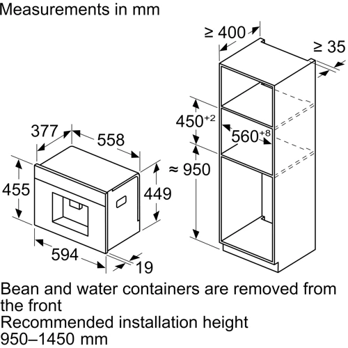 Встраиваемая кофеварка Bosch CTL7181W0: Емкость мельницы, г 500