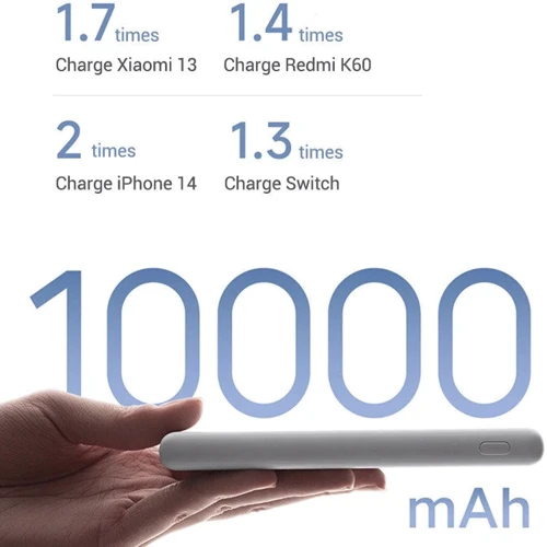 Зовнішній акумулятор Xiaomi Power Bank 10000mAh Lite 22.5W Gray (BHR9350GL): Тип батареї Литий-ионные
