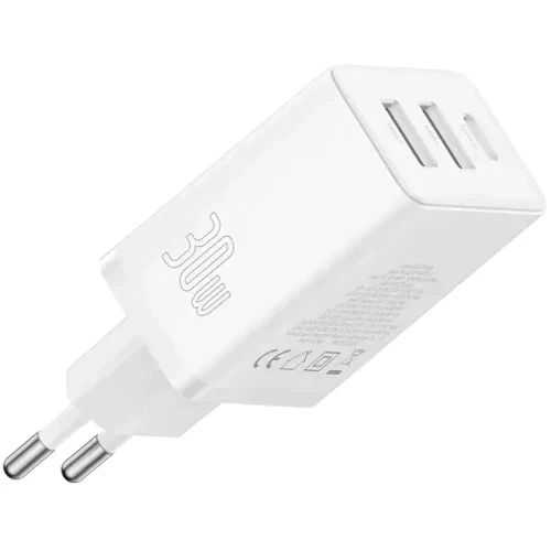 Зарядное устройство Baseus Wall Charger 2xUSB+USB-C Cube Fast Charger 30W Cluster White (P10111402213-00) фото 7