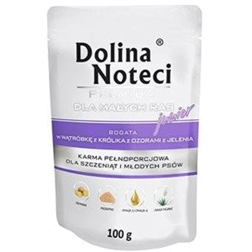 Вологий корм Dolina Noteci Premium для цуценят з печінкою кролика та язиком оленя 100 г (DN 100 (004))