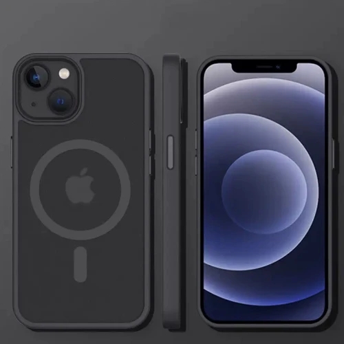 Чехол для iPhone Mobile Case TPU+PC Metal Buttons with MagSafe Colorful Black for iPhone 14: Тип чехла накладка на заднюю часть