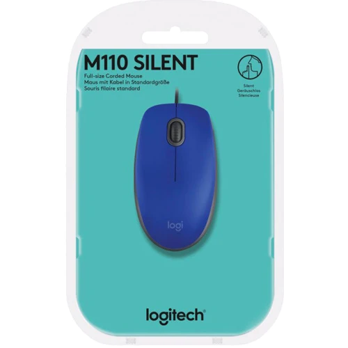 Мышь Logitech M110 Silent (910-005488) Blue: Эргономика симметричная для левшей